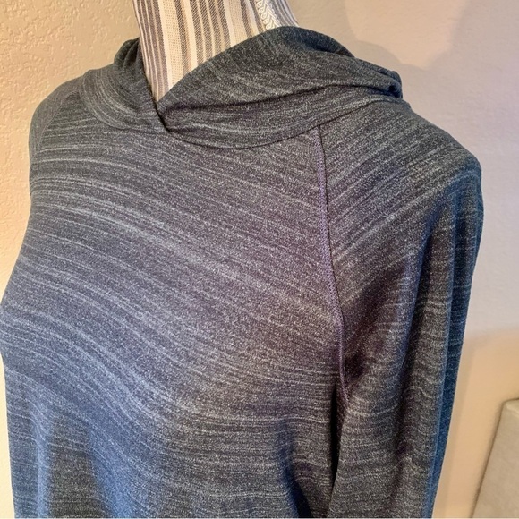 NWT Athletic Hoodie Medium Apana Yoga Lifestyle Activewear Heather Black LongSlv - Picture 7 of 16